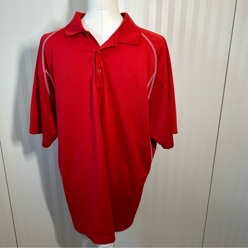Nike golf red white mens Dri-fit performance polo Size XL